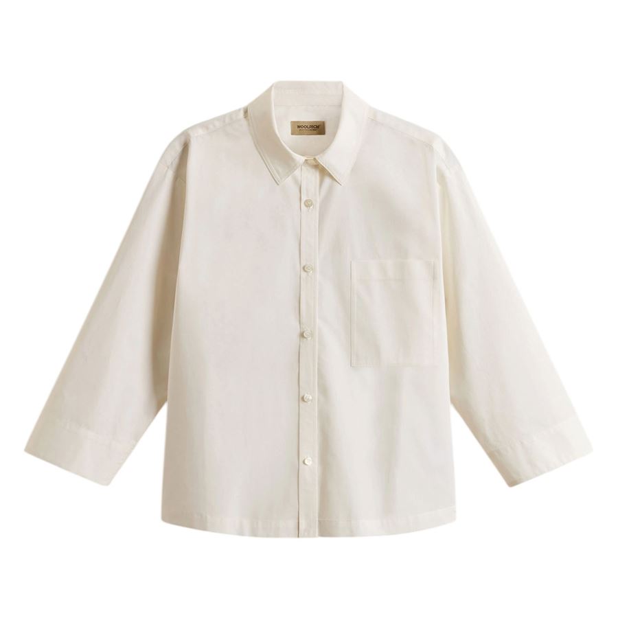 Camicia in popeline di puro cotone da donna Woolrich | CFWWSI02078887